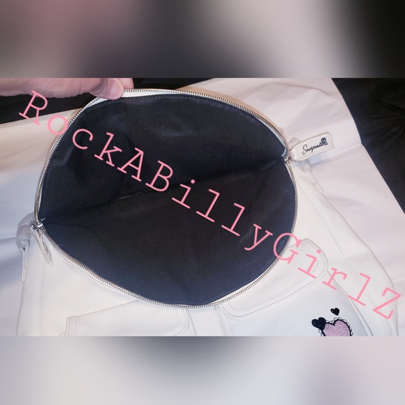 Sourpuss Nomad 1920's Kewpie Doll Baby Pink Bows Hearts Purse Vegan Leather Bag - Picture 8 of 15